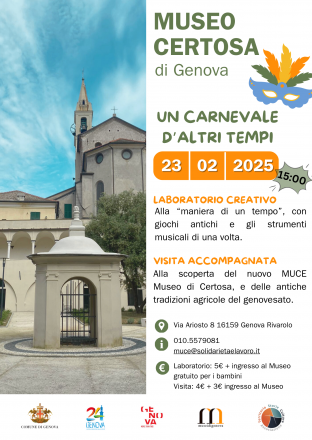 “un carnevale d’altri tempi per i bambini giochi antichi e strumenti musicali di una volta, e visita accompagnata per gli adulti